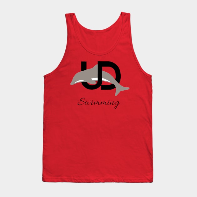 Black Logo Swimming Tank Top by Ukiah Dolphins